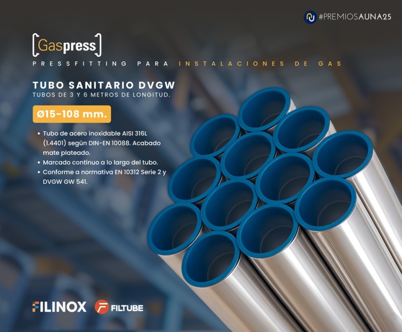 Sistema GASPRESS. Tubos y accesorios para instalaciones de gas.