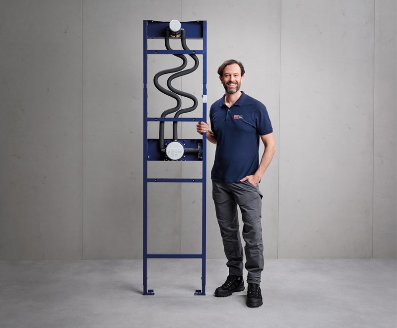 Sistema de ducha empotrado en pocos pasos: El bastidor de ducha GROHE Rapido simplifica la instalación