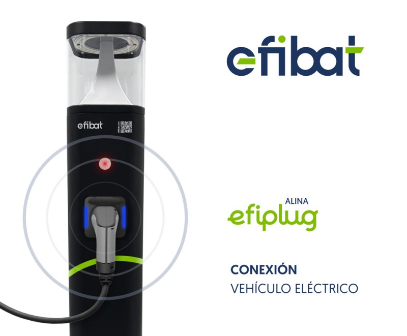 EFIPLUG ALINA: luminaria LED tipo bolardo con detector de presencia y punto de recarga